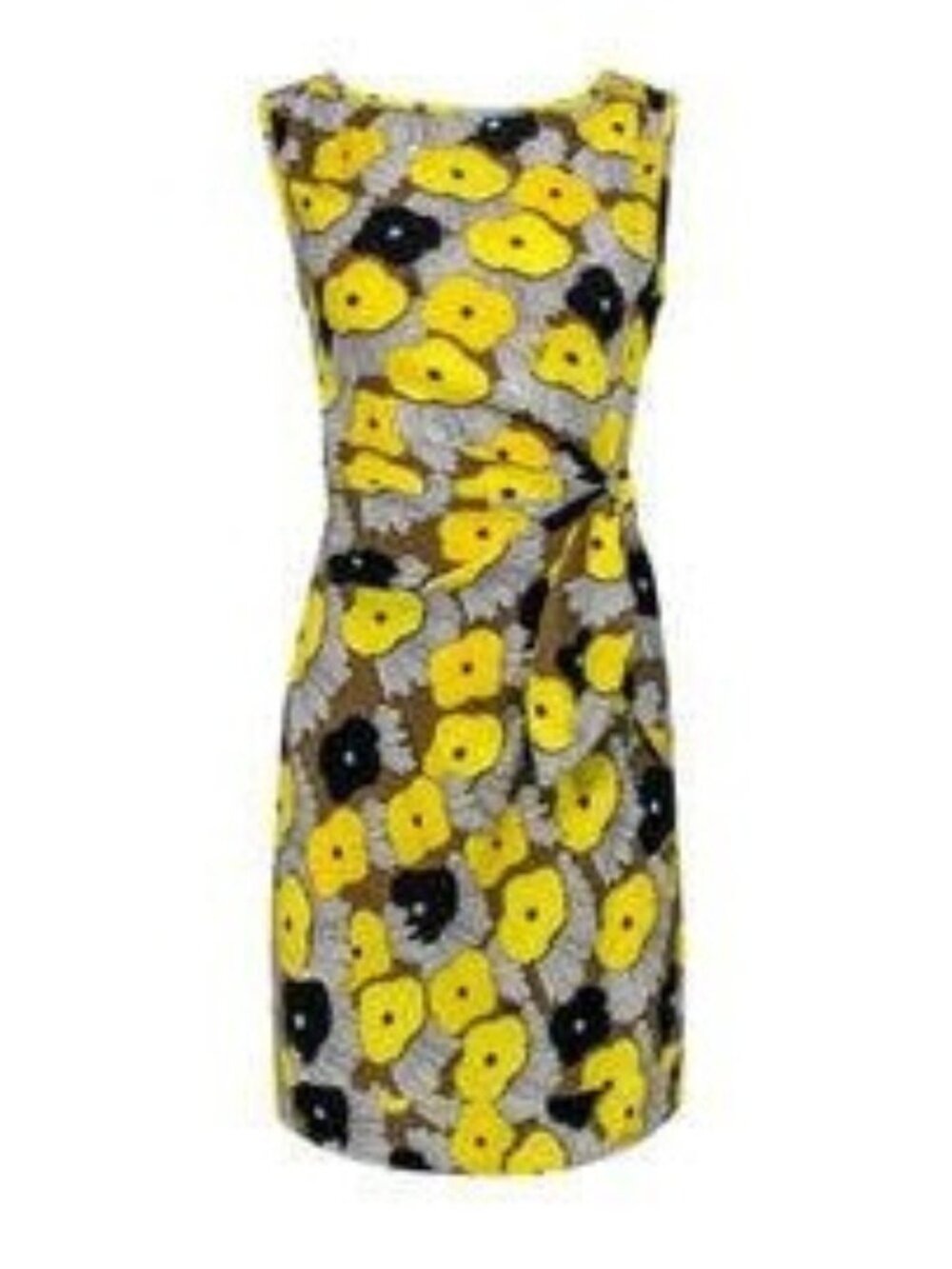 Diane Von Furstenberg DVF Yellow & Multicolor Printed Silk Sheath Dress 2